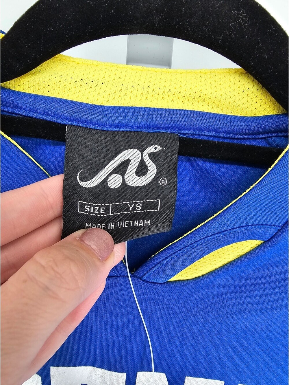 Vicenza Youth Sz S Soccer Jersey Yellow Blue NEW - Picture 4 of 5